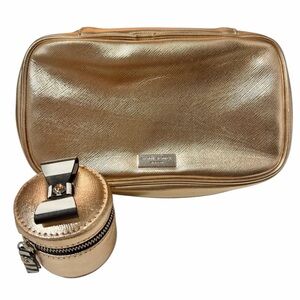 Henri Bendel Rose Gold Travel Jewelry Bag and Ring Case